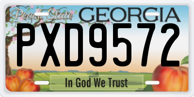 GA license plate PXD9572