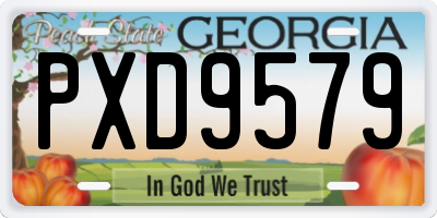 GA license plate PXD9579
