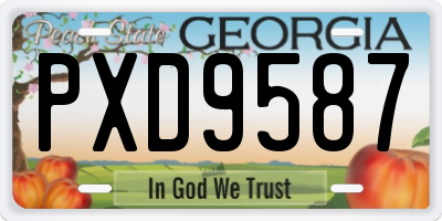 GA license plate PXD9587