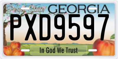 GA license plate PXD9597