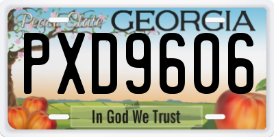 GA license plate PXD9606