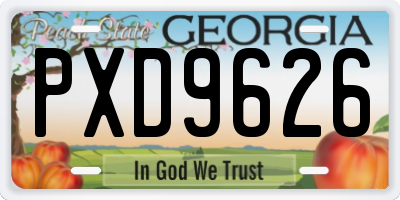 GA license plate PXD9626