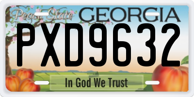 GA license plate PXD9632