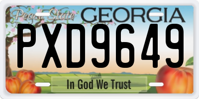 GA license plate PXD9649