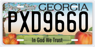 GA license plate PXD9660