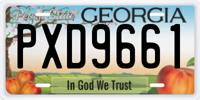 GA license plate PXD9661