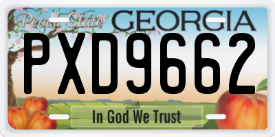 GA license plate PXD9662
