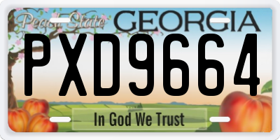 GA license plate PXD9664