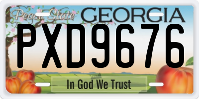 GA license plate PXD9676