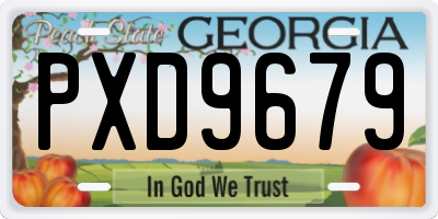 GA license plate PXD9679