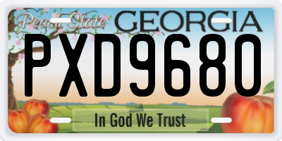 GA license plate PXD9680