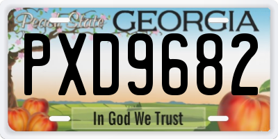 GA license plate PXD9682