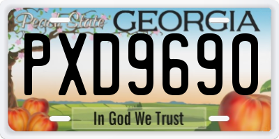 GA license plate PXD9690