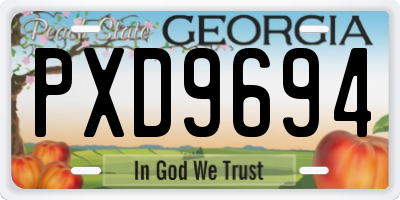 GA license plate PXD9694
