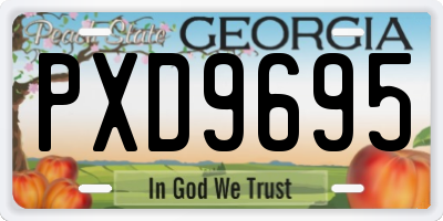 GA license plate PXD9695