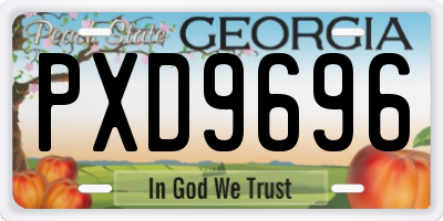 GA license plate PXD9696