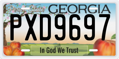 GA license plate PXD9697