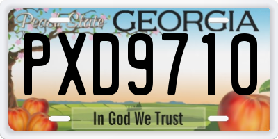 GA license plate PXD9710