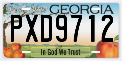 GA license plate PXD9712