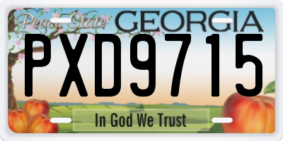 GA license plate PXD9715