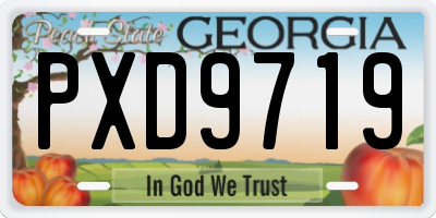 GA license plate PXD9719