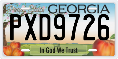 GA license plate PXD9726