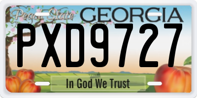 GA license plate PXD9727