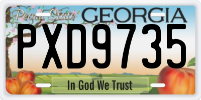GA license plate PXD9735
