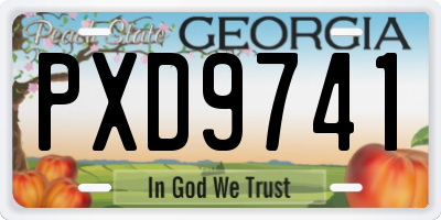 GA license plate PXD9741