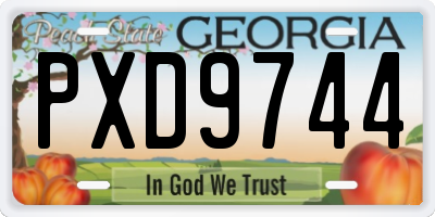GA license plate PXD9744