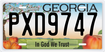 GA license plate PXD9747