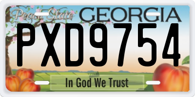 GA license plate PXD9754