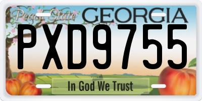GA license plate PXD9755