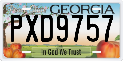GA license plate PXD9757