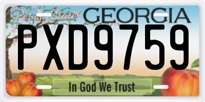 GA license plate PXD9759