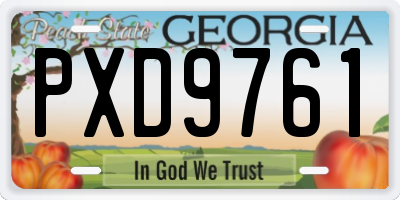 GA license plate PXD9761