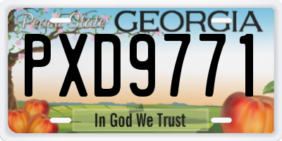 GA license plate PXD9771