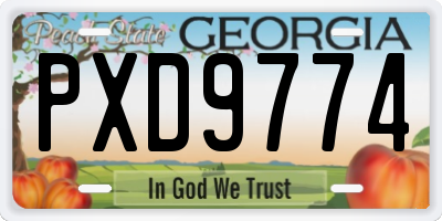 GA license plate PXD9774