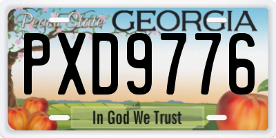 GA license plate PXD9776