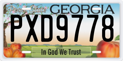 GA license plate PXD9778