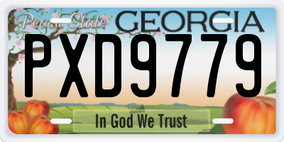 GA license plate PXD9779