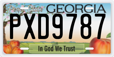 GA license plate PXD9787