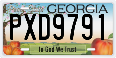 GA license plate PXD9791
