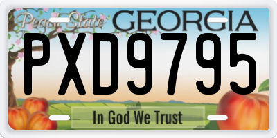 GA license plate PXD9795