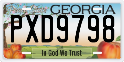 GA license plate PXD9798