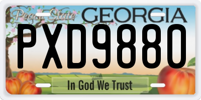 GA license plate PXD9880