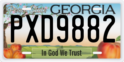 GA license plate PXD9882
