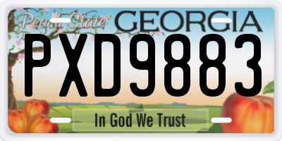 GA license plate PXD9883