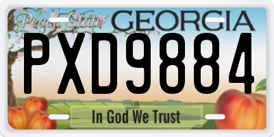 GA license plate PXD9884