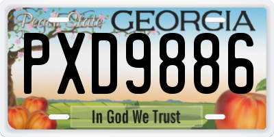 GA license plate PXD9886